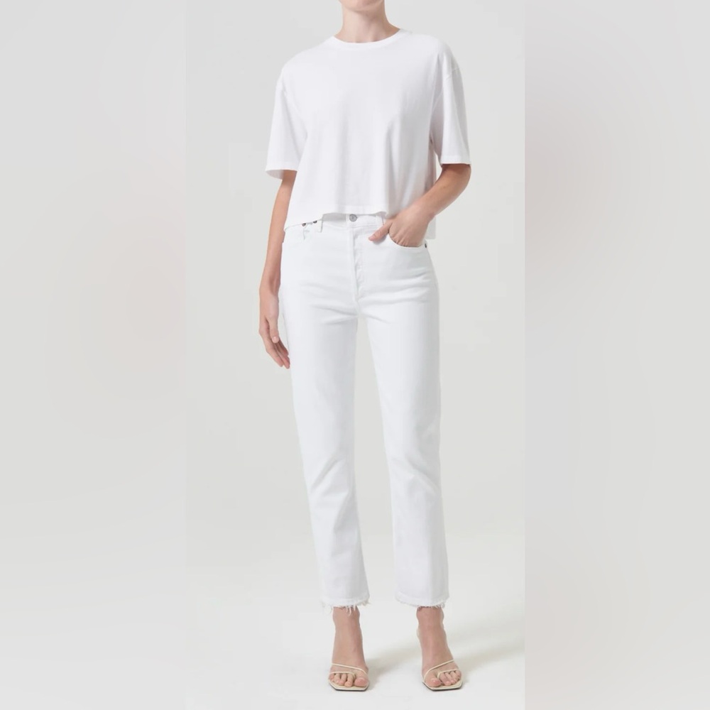 Agolde Women's Straight Leg Jeans in White